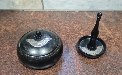 Antique ebony and silver - ebony,