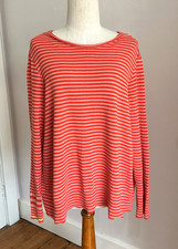 Ischiko Orange Stripe Jumper Top Oversized Size 2 Chest 50in Cotton Knit Sweater