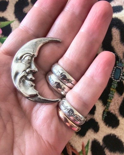 Vintage silver tone crescent - vintage,