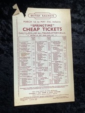 1953 Railway Handbill Aylesford Hastings Maidstone Ore Rye Tunbridge Wells etc