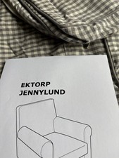 Ikea Ektorp Jennylund Armchair Cover Sagmyra Grey White Check 801.687.69 VGC
