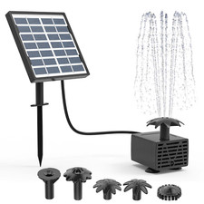 UK Solar Powered Water Pond Filter Pump Garden Pool Submersible Fountain Outdoor