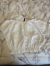 Zara White Bardot Top M