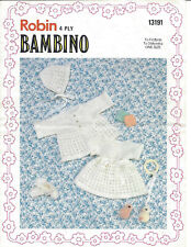 Vintage knitting pattern baby/reborn matinee coat, dress, bonnet and bootees   