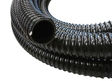 BLACK CORRUGATED PVC FLEXIBLE GARDEN POND HOSE DUCTING VACUUM PIPE VARIOUS SIZES