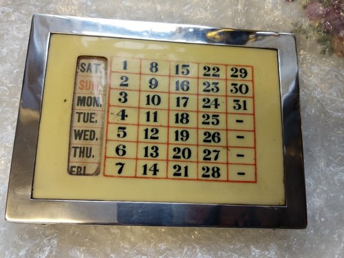 Antique silver desk calendar - antique,
