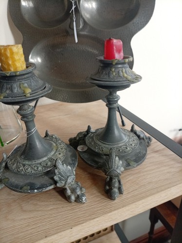 Pewter candle sticks - pewter,