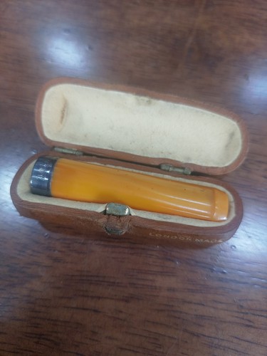 Antique amber silver cigarette - antique,