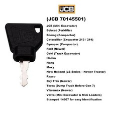 2X JCB GENUINE MASTER PLANT KEYS Fits Ignition Lock Heavy Construction Machinery