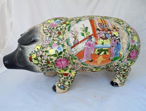 Vintage large oriental pottery - oriental,