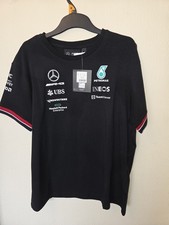 Mens Mercedes AMG Petronas THilfiger F1 T-shirt LH44 VB77 In Black Size XL