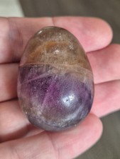 Rare Antique Blue John Carved Egg 97g Huge Specimen