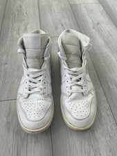 NIKE AIR JORDAN 1 Men's Size UK 11 Triple White High Top Trainers PRE-LOVED  