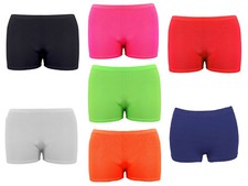 Girls Childs Microfiber School Hot Pants Shorts Dance Gym Stretch Lycra Age 5-14