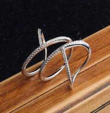 925 Sterling Silver Ring, Multilayer Ring, Cross Ring, Full Finger Ring, Boho