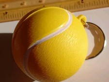 VINTAGE Retro Keyring Plastic  Foam Tennis ? Ball TENNIS ? Yellow Ball 