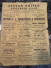 Sutton United v Hornchurch &