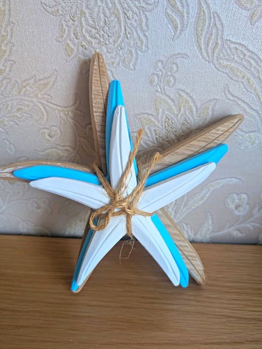 Wooden starfish decor set - wooden, 3