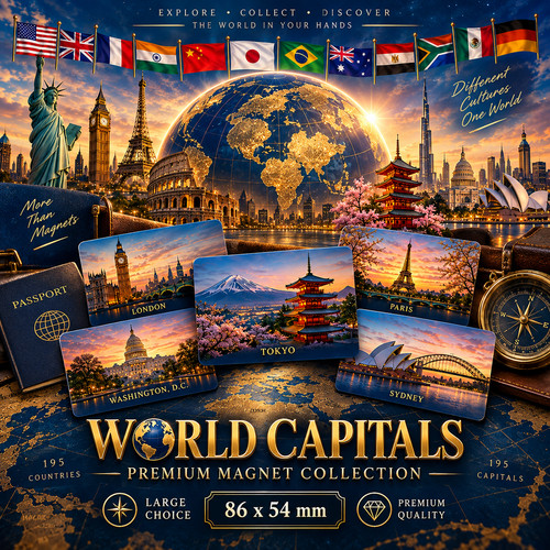 World capitals fridge magnet - fridge,