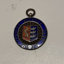 Sterling Silver Colourful Enamel Bicycle Club Fob Medal Vintage 1959