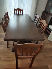 Oak Extended Table with 8 Chairs - Made in Italy