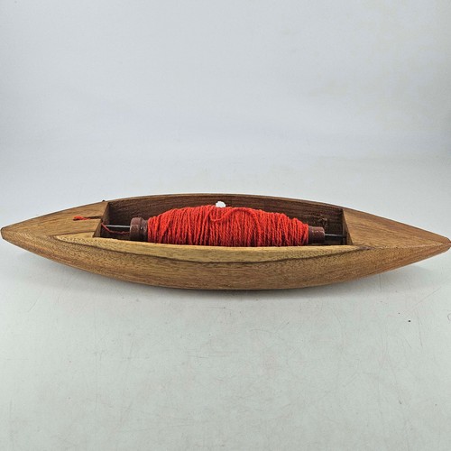 Vintage wooden weaving boat - vintage,