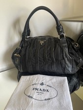 PRADA Milano Vintage Leather Handbag with Dust Bag Excellent Condition Black