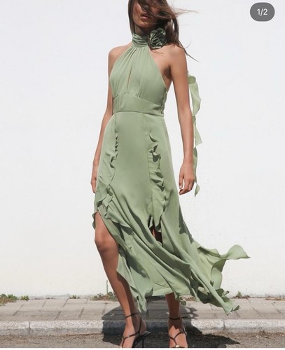 Zara sea green halter neck - sea,