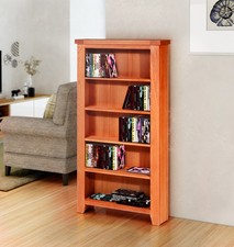 CD DVD Shelf, Tall Wooden Oak Storage Cabinet, 5-Tier Storage Shelf, Organiser