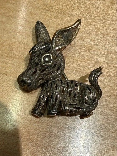 Vintage donkey brooch - vintage,