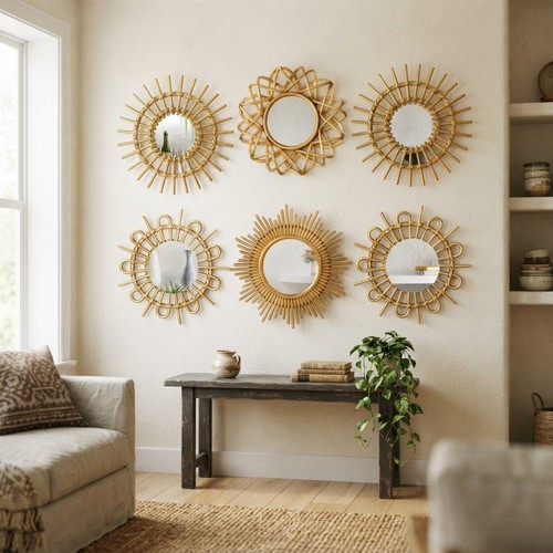 Pcs gold sunburst mirrors - 6,