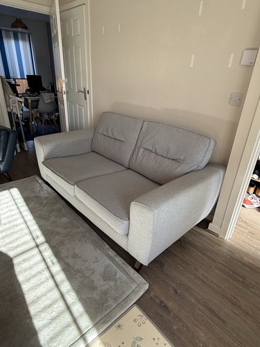 Seater grey material sofa - 2-seater,