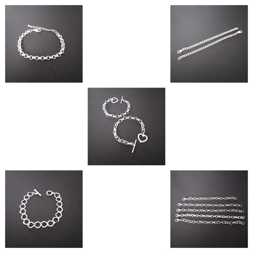 Silver plated charm - silver, bracelet