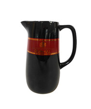 Vintage Wade PDM England Dunhill Ceramic Water Jug Black Red And Gold