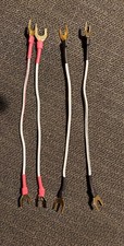 CHORD ODYSSEY JUMPER Cables x 4 - GOLD PLATED SPADE to SPADE Connectors