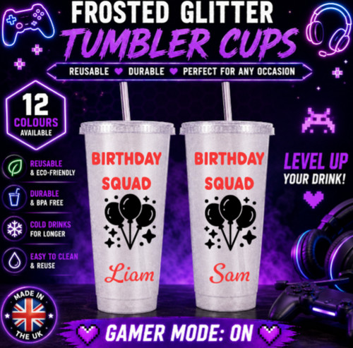 Personalised glitter reusable - personalised,