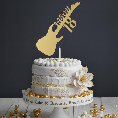 Guitar acrylic cake topper - acrylic,
