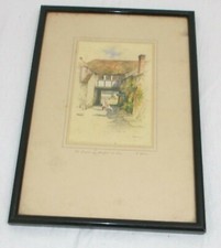 ANTIQUE ETCHING THE GREYHOUNDS BY F ROBSON MOUNT SIGNED IN ORIGINAL FRAME