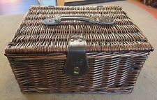 M&S (Marks and Spencer) Brown Wicker Hamper Picnic Basket Log Fireplace Basket