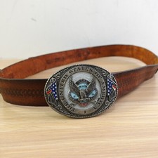 Western Tooled Leather Belt