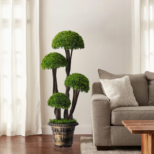 90cm realistic potted topiary - realistic,