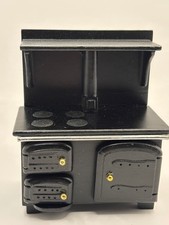 1/12 Scale Dolls House Black Kitchen Range Cooker – Opening Doors – Miniature