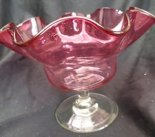 Vintage hand blown cranberry