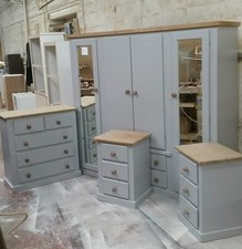 HANDMADE AYLESBURY NEXT (GREY+MID-OAK) 4 PIECE BEDROOM SET NOT FLAT-PACK!!!!