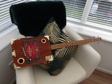 3 STRING HOMEMADE FRETTED ACOUSTIC/ELECTRIC CIGAR BOX GUITAR