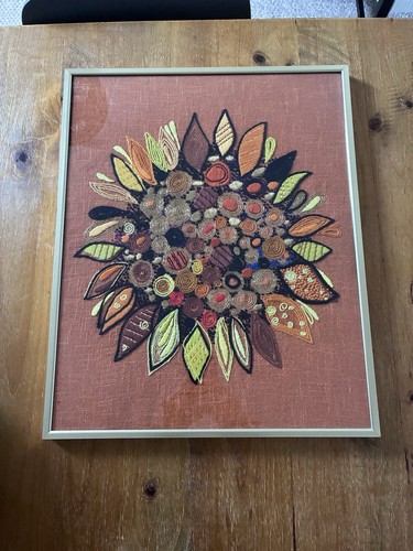 1970 framed embroidery - 1970’s,