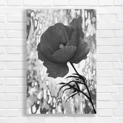 Red poppy flower canvas - red,