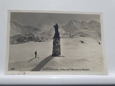 Vintage Postcard, At the Great St. Bernard. Statue of St. Bernard of Menth (13A)