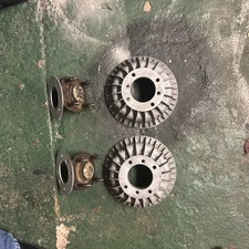 CLASSIC MINI ALLOY MINIFINS - REAR BRAKE DRUMS (PAIR) - with hubs