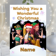 KPOP DEMON HUNTERS Personalised CHRISTMAS Card - Huntr/X Rumi Mira Zoey K-Pop